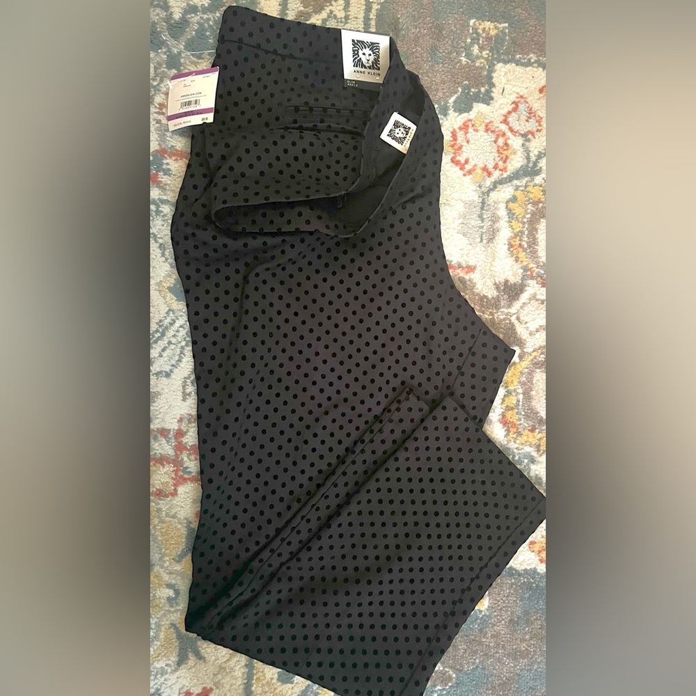 NWT🌟 ANNE KLEIN Black Polka Dot Pants